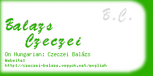 balazs czeczei business card